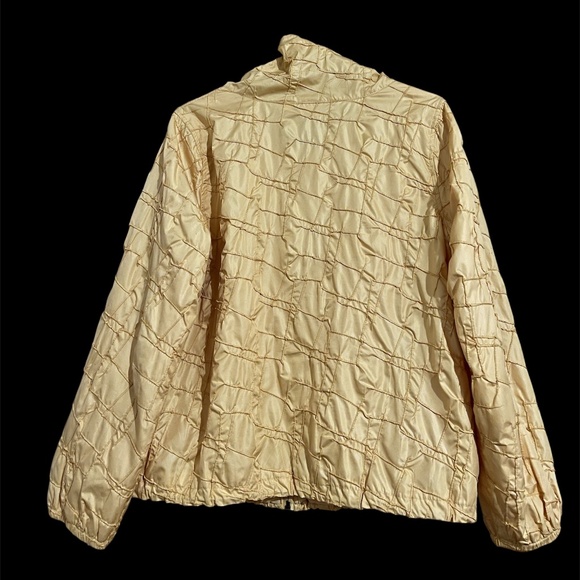 Zenergy Women’s Yellow-Orange Embroidered Crinkle Lightweight Jacket Sz-M - Picture 7 of 7